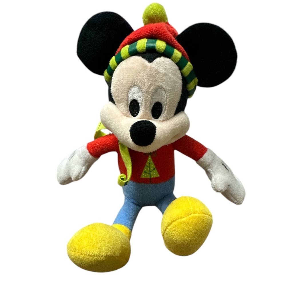Mickey Mouse Christmas  Disney Plush 10" Scarf Christmas Tree Santa's Hat 10 in
